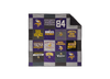 Minnesota Vikings themed memory quilt with patchwork design on a white background